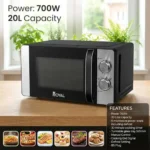 مايكرويف رويال 20 لتر اسود واجهة استيل RA-20XM2 - الصورة 2